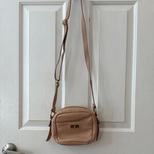 J. Crew Pebbled Leather Crossbody Bag in Blush Pink